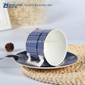 Blue Stripe Royal Design Hochwertige Porzellan Bone China Tee Kaffeetasse und Untertasse Set